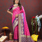Lorenvalley Fashion Magenta & Wine Patola Silk Woven Design Meenakari Weaving Saree - Swadesiicart