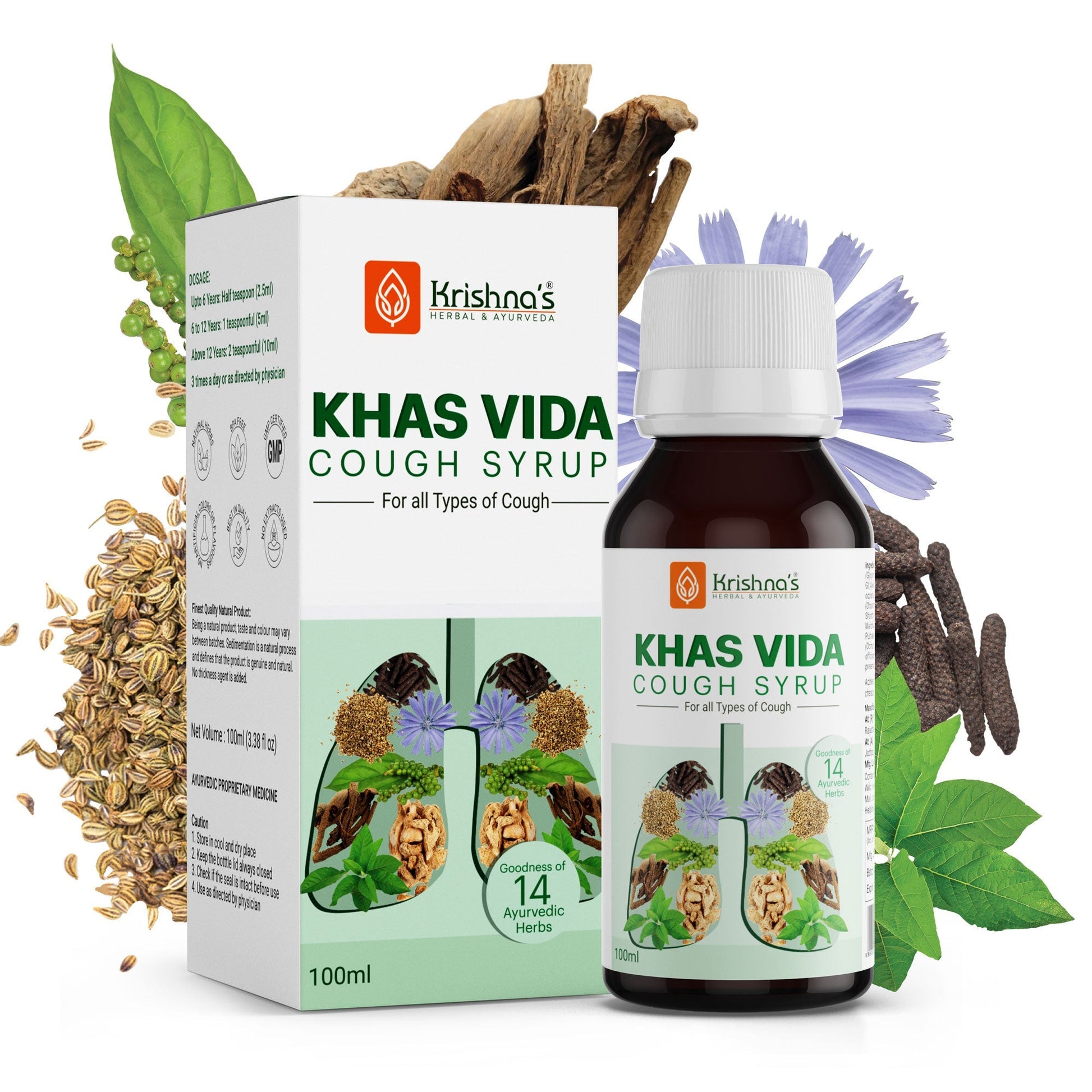 Krishna'S Herbal & Ayurveda Khas Vida Cough Syrup | Swadesiicart