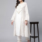 Ahalyaa Women Off White Colour Pure Cotton Printed Kurta Pant Set | Swadesiicart