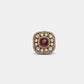 Ruby Raang Gold Polished Maroon Kundan And Stone Ring | Swadesiicart