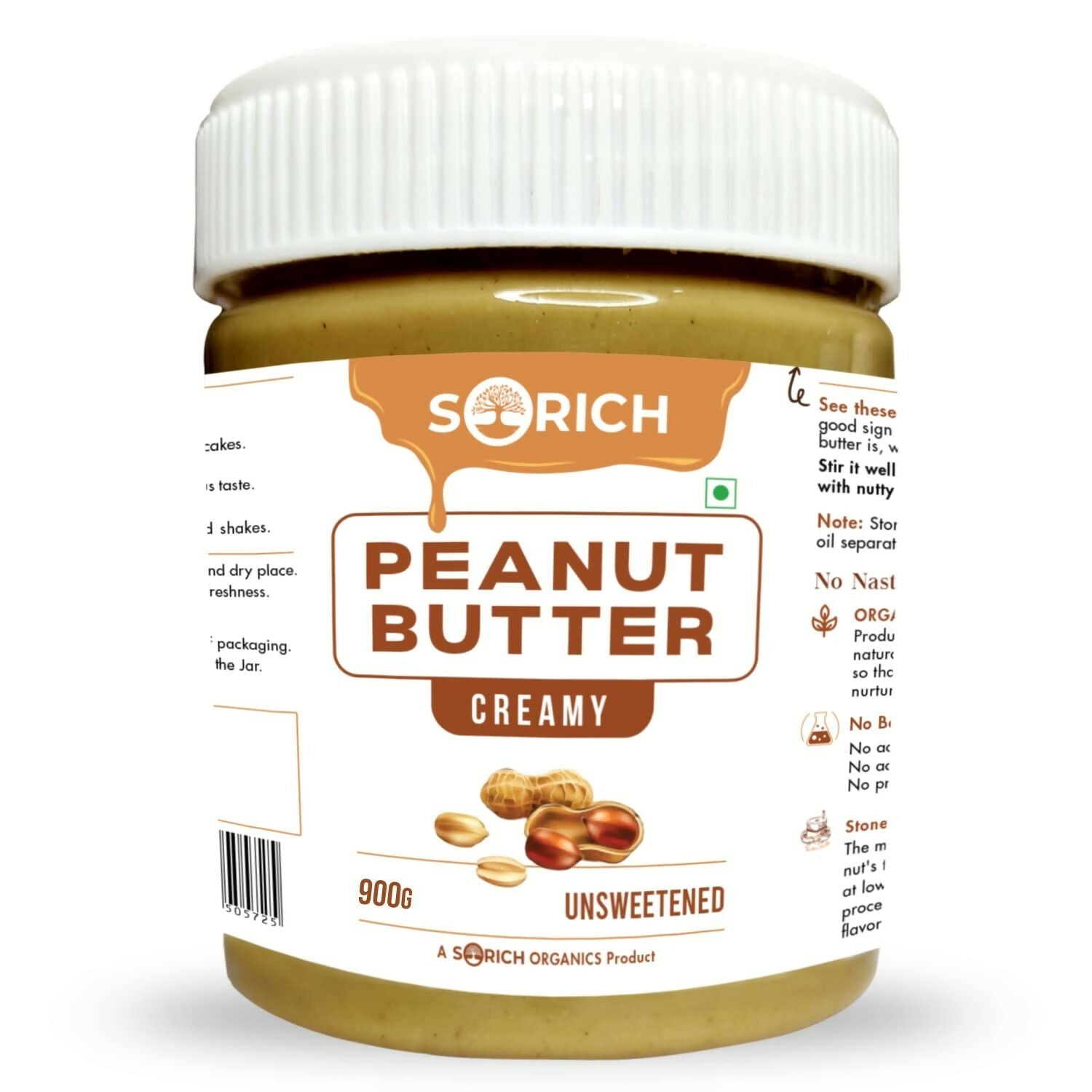 Sorich Organics All Natural Creamy Peanut Buttery - Swadesiicart
