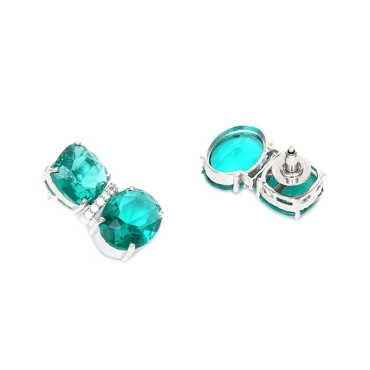 Jade Duet Studs- Ruby Raang | Swadesiicart