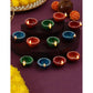 Tied Ribbons Red Blue Pack of 12 Handcrafted Terracotta Clay Oil Diya | Swadesiicart