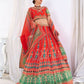 Wedding Designer Red Chinon Lehengha Choli - Anbazaar | Swadesiicart