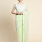 Vamsee Banno Lehriya Yellow Organza Saree - Swadesiicart