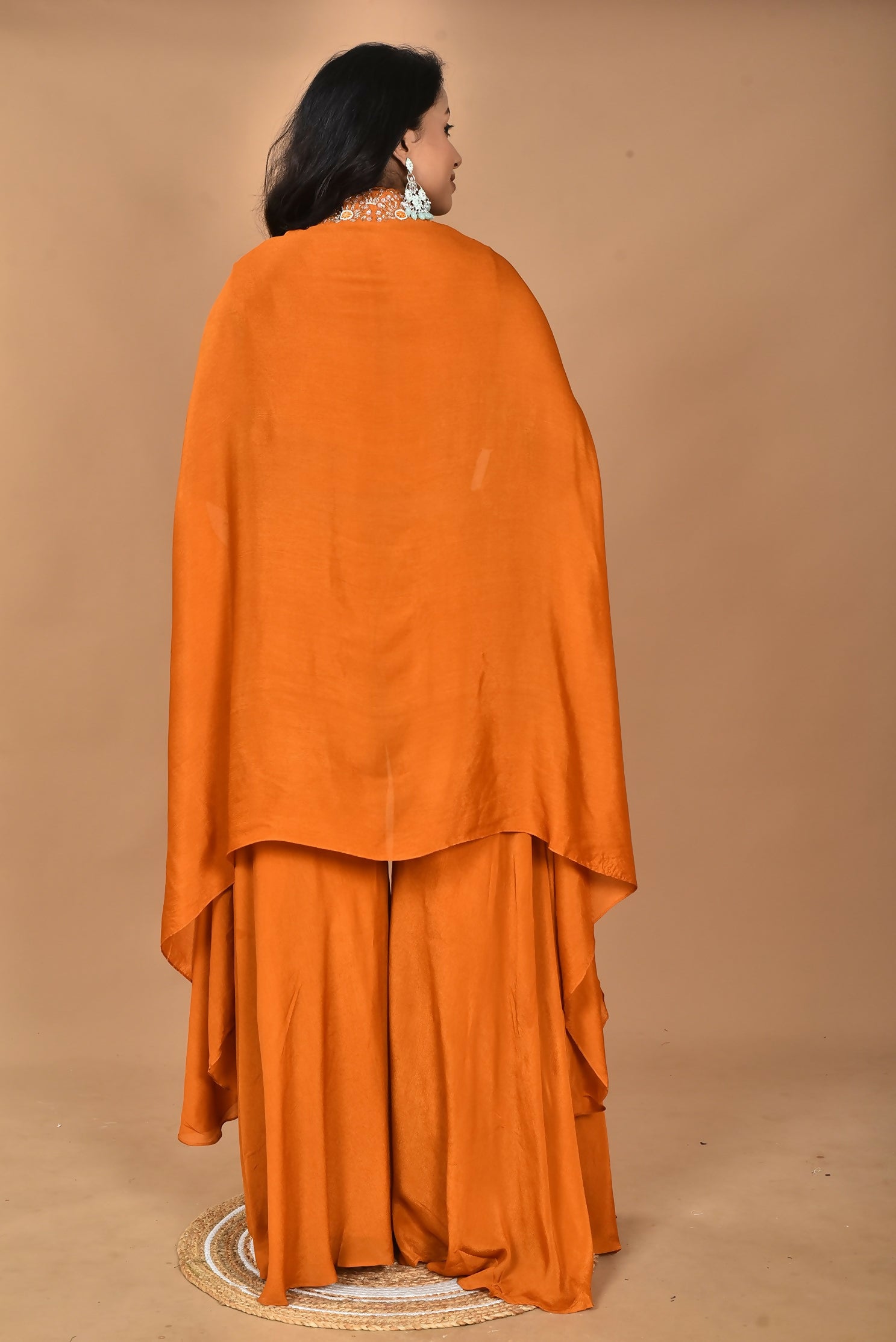 Morchari Women And Hand Embroidery Palazzo Set-Mustard - Swadesiicart