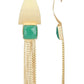 Joban Fashion Women Handcrafted Green Stone Matte Gold Earrings | Swadesiicart