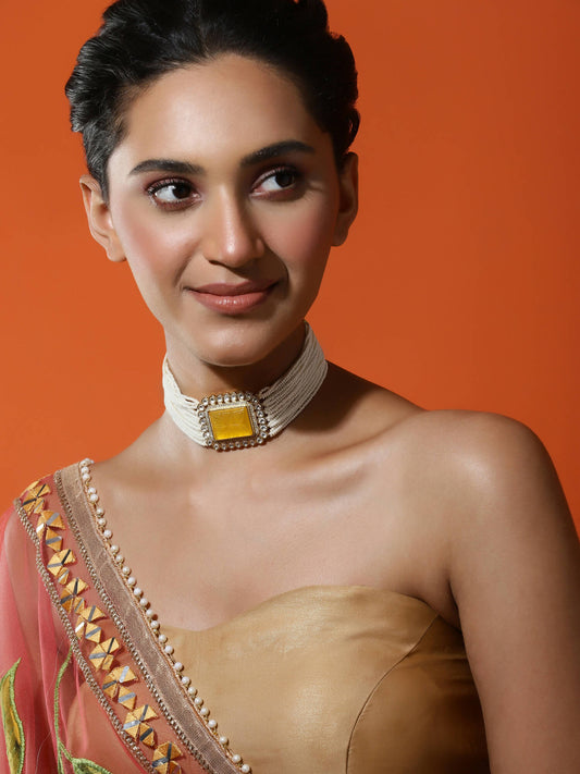 Women's Gold-Polished Necklace - Ruby Raang | Swadesiicart