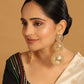 Nuyug 22K Gold Plated Stone Studded Contemporary Shaped Drop Earrings | Swadesiicart