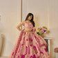 Kesar Fab Orange Banarasi Silk Embroidered Lehenga | Swadesiicart