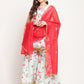 Ahalyaa Women's Mint Green Crepe Digital Floral Print Kurta Sharara Set with Dupatta | Swadesiicart