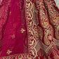 Jyoti Fashion Women's Rani Pink Velvet Multi Thread Embroidered with Zircon Diamond Work Wedding Lehenga Choli | Swadesiicart