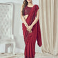 Mahotsav Women's Red Lycra Embellished Ready To Wear Saree With Stitched Blouse | Swadesiicart