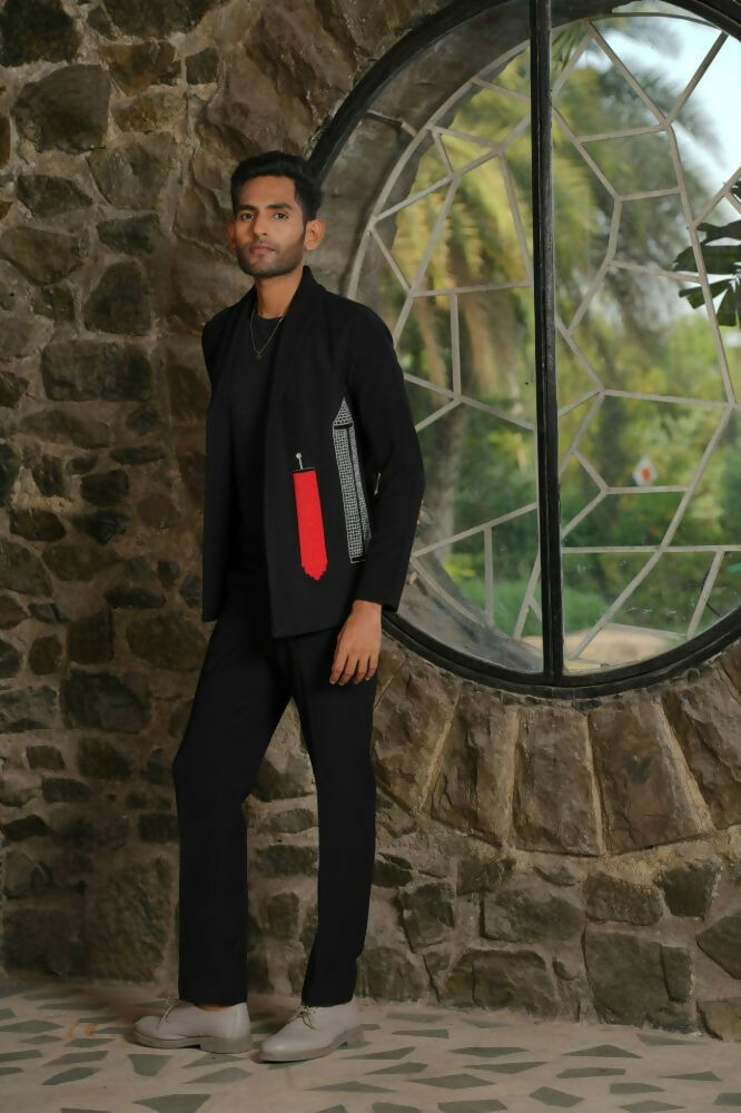 Statement Embroidered Black Co-Ord Set by Hilo Design - Swadesiicart
