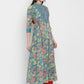 NOZ2TOZ Women Turquoise Blue Anarkali Kurta (1pc Set) - Swadesiicart