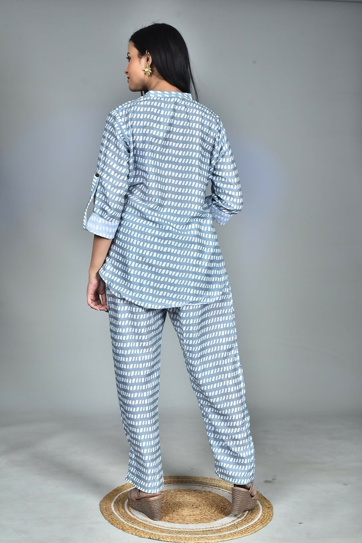 Morchari Digital Print Semi Muslin Co-Ord Set Top & Trouser-Multicolor - Swadesiicart