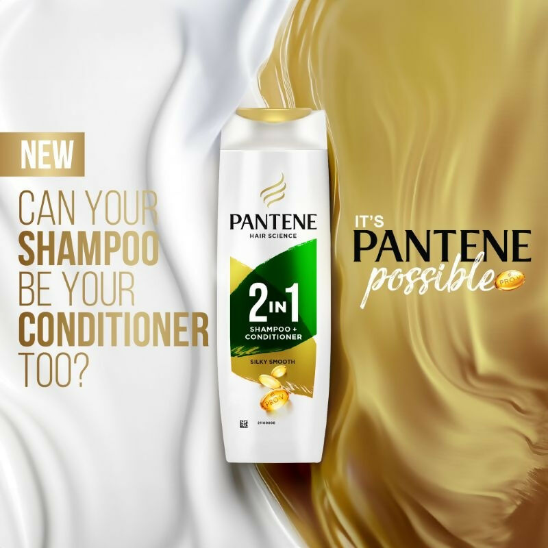 Pantene 2 In 1 Silky Smooth Care Shampoo + Conditioner | Swadesiicart