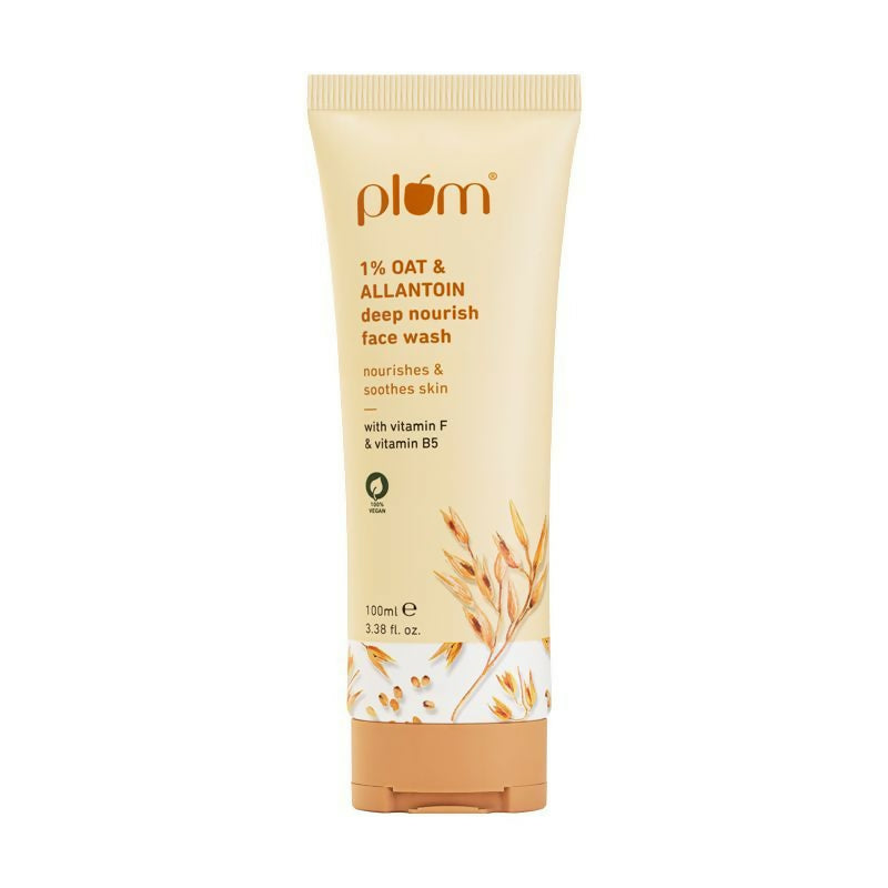 Plum 1% Oat Allantoin Deep Nourish Face Wash With Vitamin F & Vitamin B5 - Swadesiicart