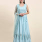 Blue Pure Viscose Georgette Sequence Embroidery work Lehenga Choli with Dupatta - Aakriti