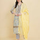 Designer Stylish White cotton Stitched Suit With Dupatta - Tanisha | Swadesiicart