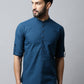 Even Apparels Navy blue Color Pure Cotton Men's Kurta With Side Placket (CHK1056) | Swadesiicart