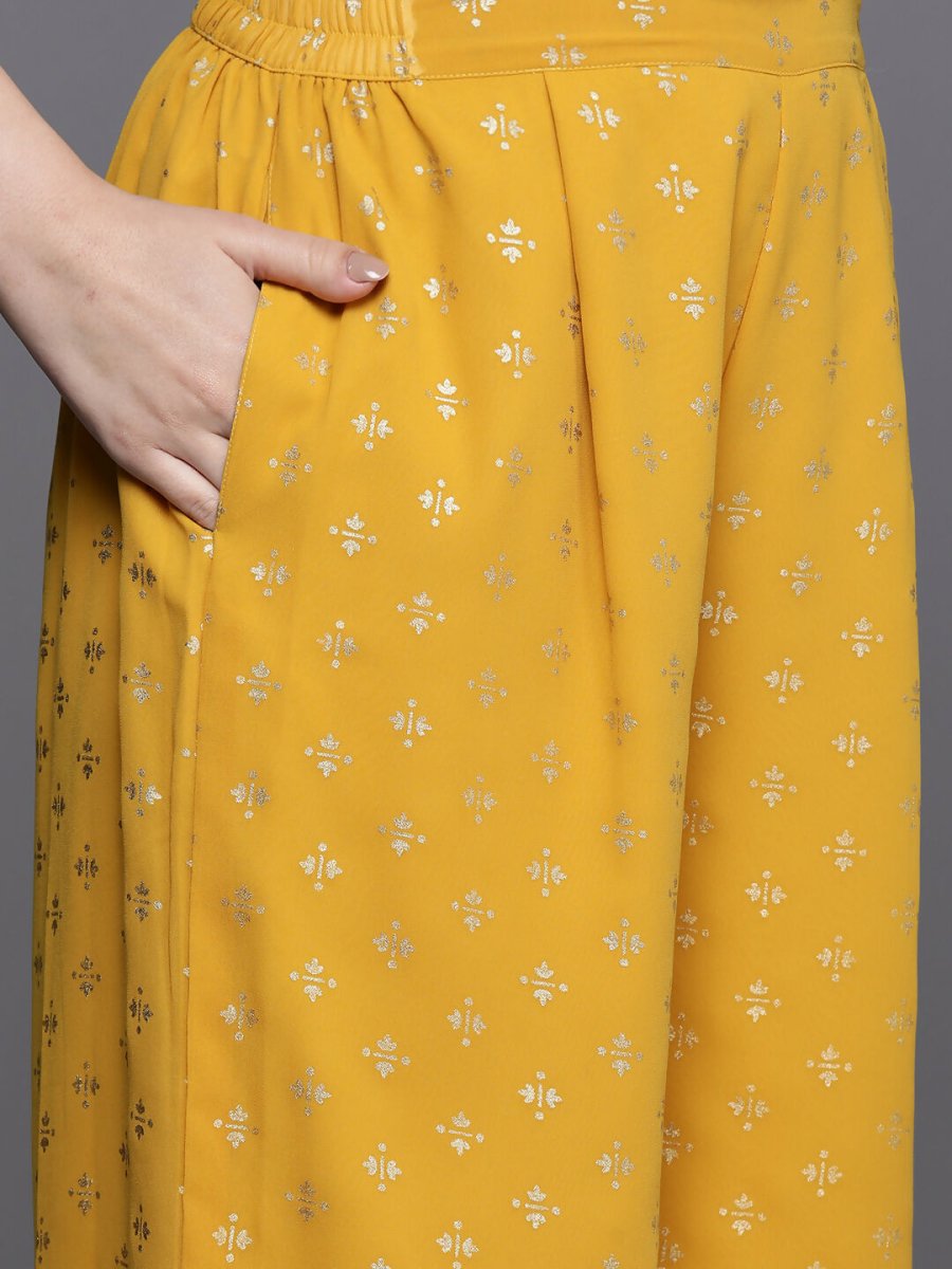 Ahalyaa Women's Traditional Wear Co-ods - Mustard - Swadesiicart