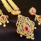 AD Ruby Bridal Long Traditional Necklace Set