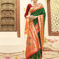 Shree Shyam Fashion Silk Blend Dark Green Saree