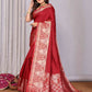 Joban Fashion Red Woven Banarasi Silk Sarees | Swadesiicart