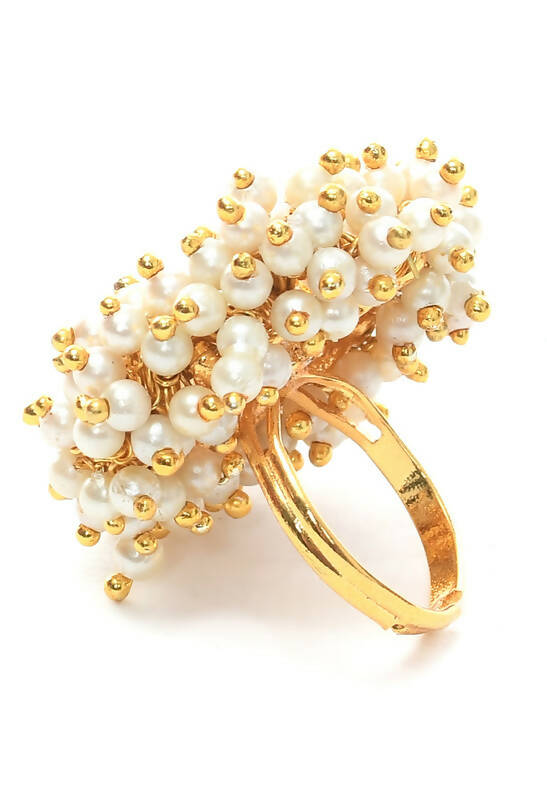 Mominos Fashion Joharkamal Gold-Polished Beads Work Bangles with Rings - Swadesiicart