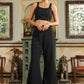 Janasya Black Georgette Solid Top Bottom Cape | Swadesiicart