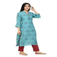 Lagi Women's Turquoise Blue Printed Straight Kurta & Pant (MC41A) | Swadesiicart