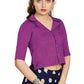 Aastha Fashion Women's Women's Purple Art Silk Button Readymade Blouse
