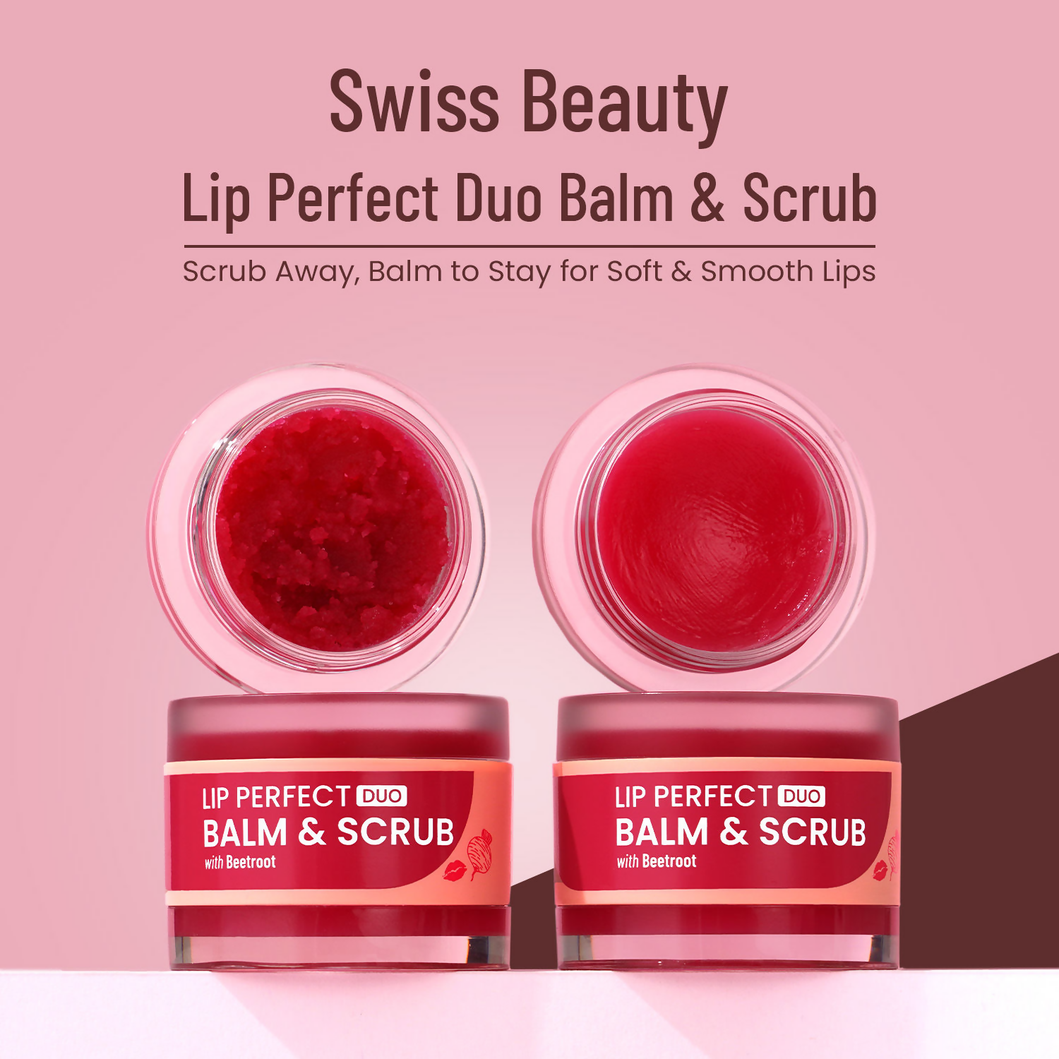 Swiss Beauty Lip Perfect Duo Balm & Scrub - Beetroot | Swadesiicart