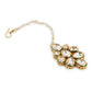 White Gold-Polished Kundan Studded Beaded Maang Tikka - Ruby Raang | Swadesiicart