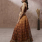 House of Panchhi Brown Organza Floral Print and sequinse work Lehenga choli & Dupatta | Swadesiicart