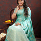 Lorenvalley Fashion Skyblue Cotton Woven Design with Zari Weaving Design Saree - Swadesiicart