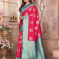 Joban Fashion Hot Pink Banarasi Soft Silk Woven Saree | Swadesiicart