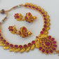 Trendy Pink kemp Peacock Necklace Set - Mokshi Collections