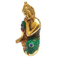 Purpledip Brass Resting Buddha Idol - Swadesiicart
