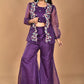 Morchari Women Hand Embroidery Crop Top-Purple - Swadesiicart