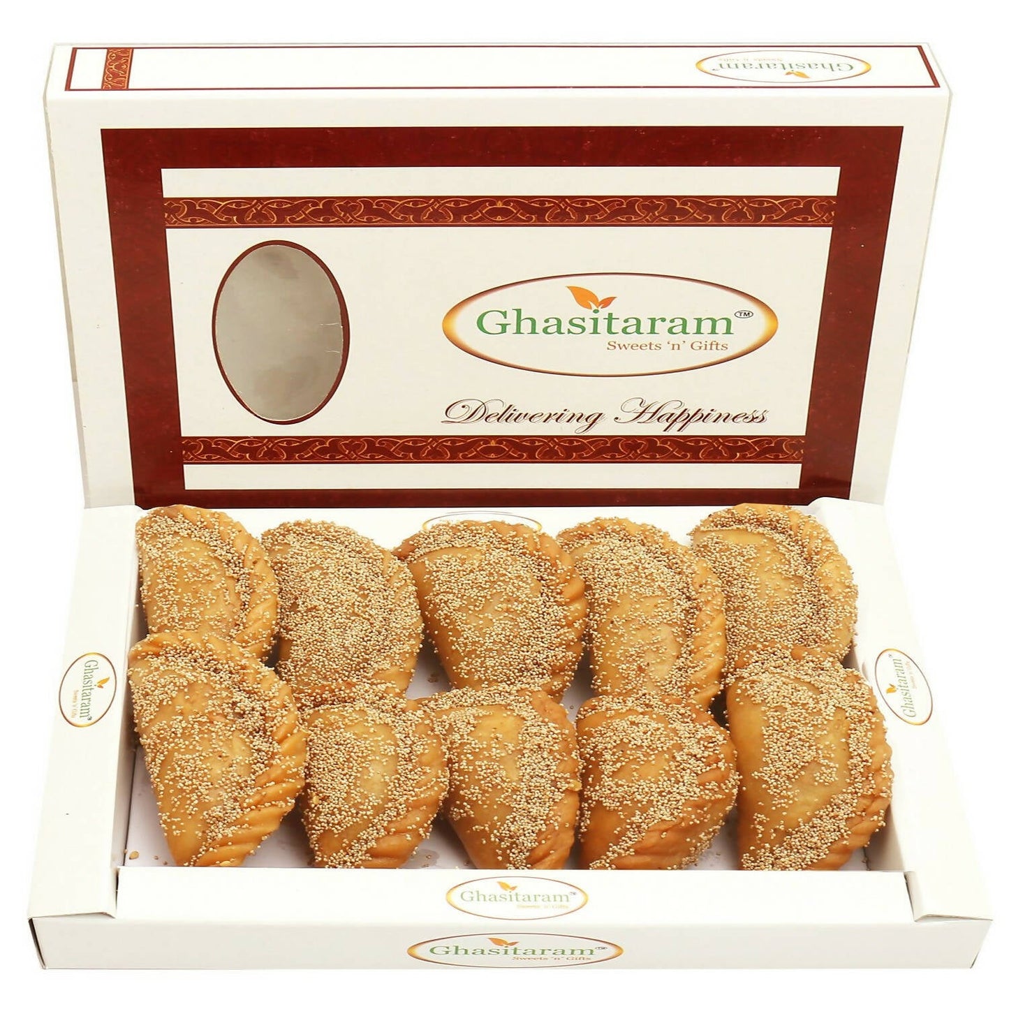 Ghasitaram Holi Sweets - Roasted Khus Khus Gujiya | Swadesiicart
