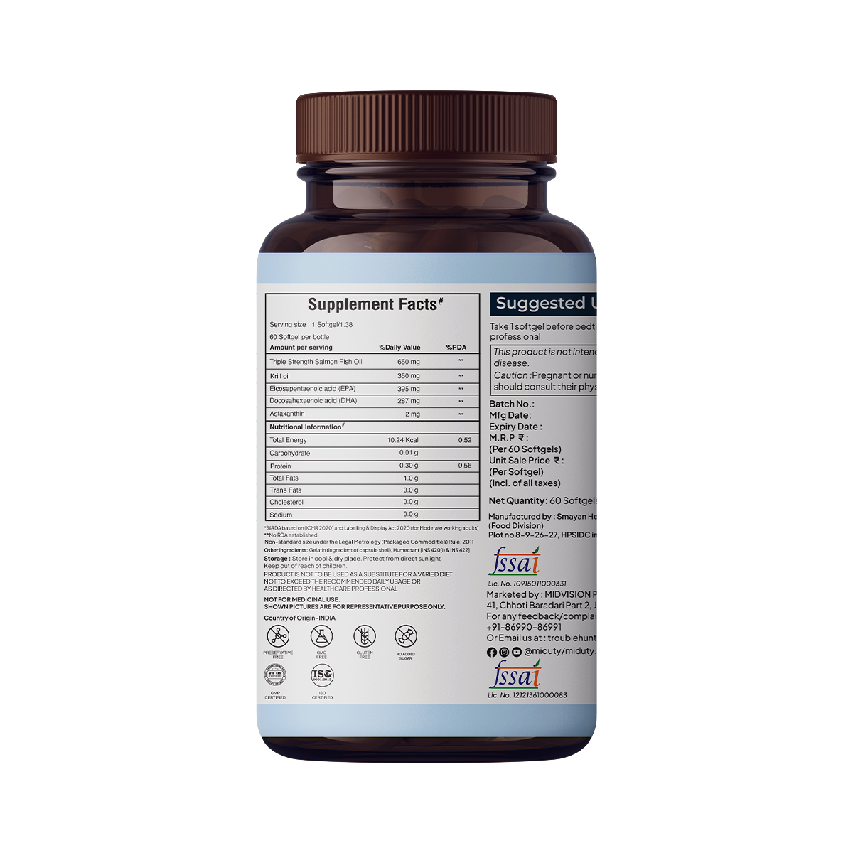 Miduty by Palak Notes Krill Omega Complex Softgels - Swadesiicart