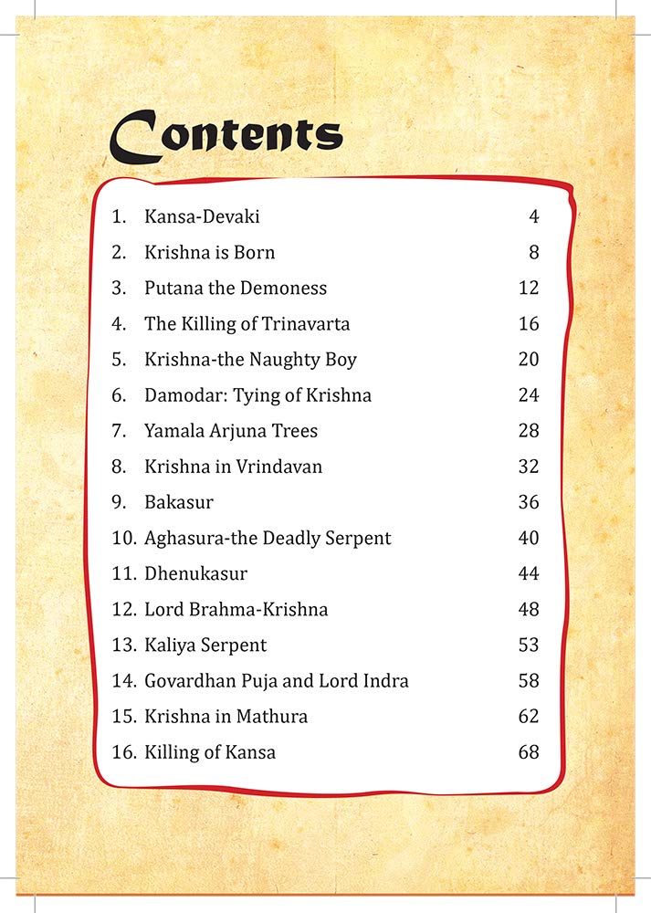 Krishna Tales (Illustrated) Content