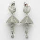 NVR Wome's Silver-Plated AD- Studded Peacock-Shaped Drop Earrings | Swadesiicart