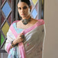 Vishnu Weaves Women's Pink Muga Cotton Saree with Blouse - Swadesiicart
