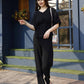Black Crush Plain Top with Matching Bottom - Eesha - Swadesiicart