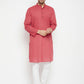 Even Apparels Rust Pure Cotton Long Men's Kurta With Band Collar | Swadesiicart