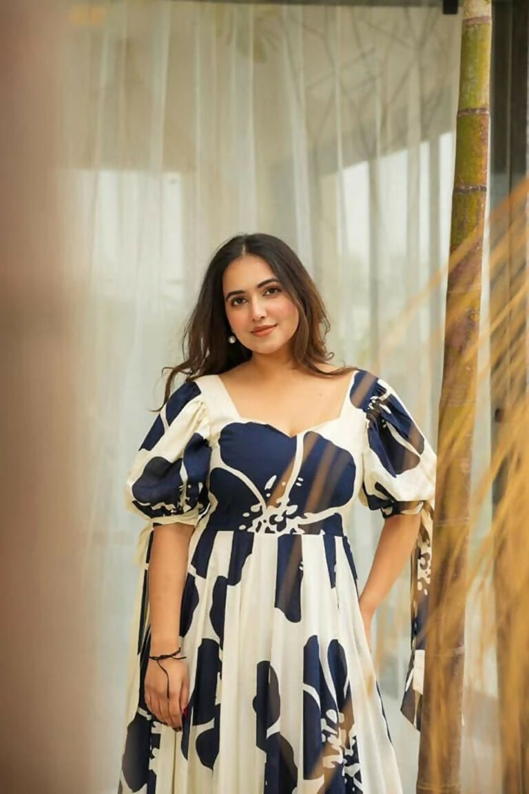 Aayaa Designer Cambric Cotton Printed Full Flaired Gown - Multi Color