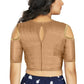 Aastha Fashion Women's Beige Art Silk Cold Shoulder Sleeve Readymade Blouse